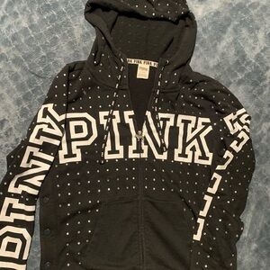 Victoria's Secret PINK Black Jacket with White Lettering
